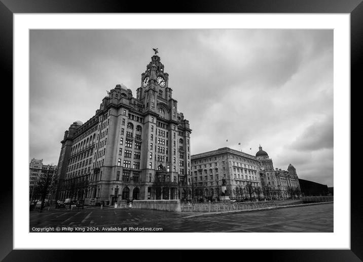 The Three Graces, Liverpool Framed Mounted Print by Philip King