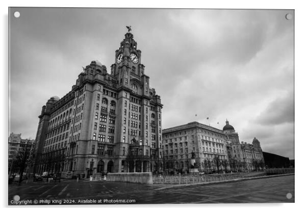 The Three Graces, Liverpool Acrylic by Philip King