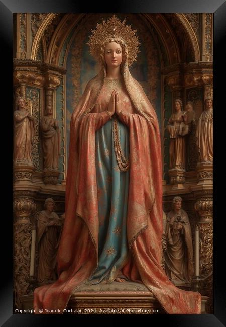 Stature of the Virgin Mary in a prayer pose. Framed Print by Joaquin Corbalan