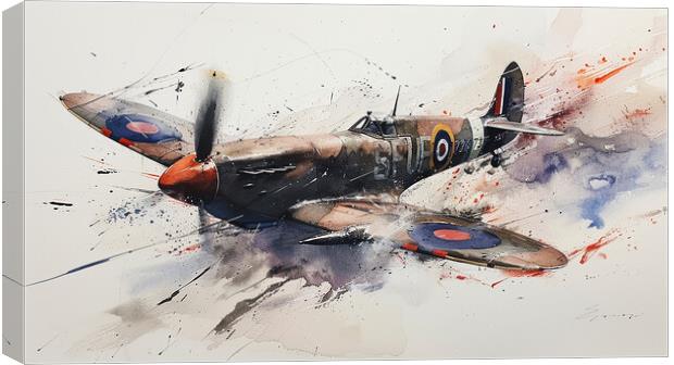 Supermarine Spitfire Art Canvas Print by Airborne Images