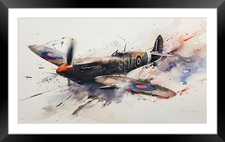 Supermarine Spitfire Art Framed Mounted Print by Airborne Images