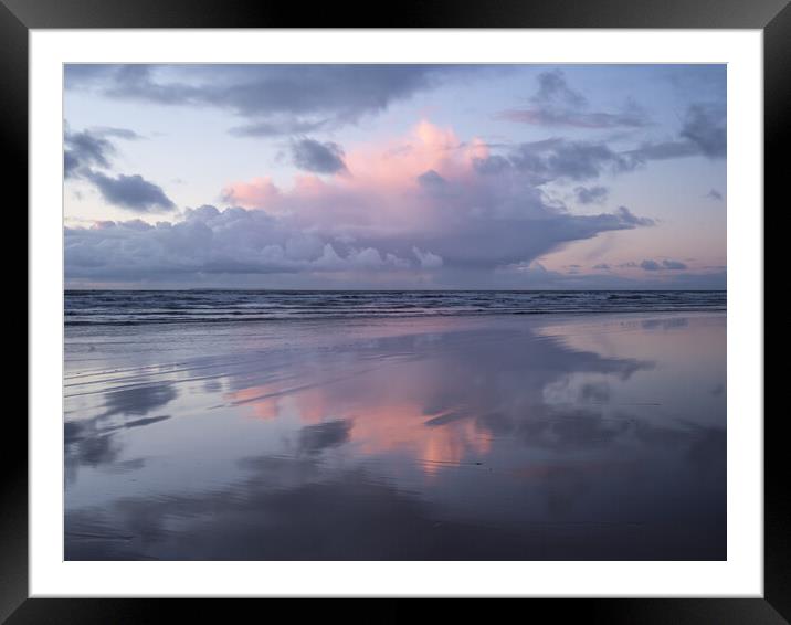 Sunset cloud reflections Framed Mounted Print by Tony Twyman