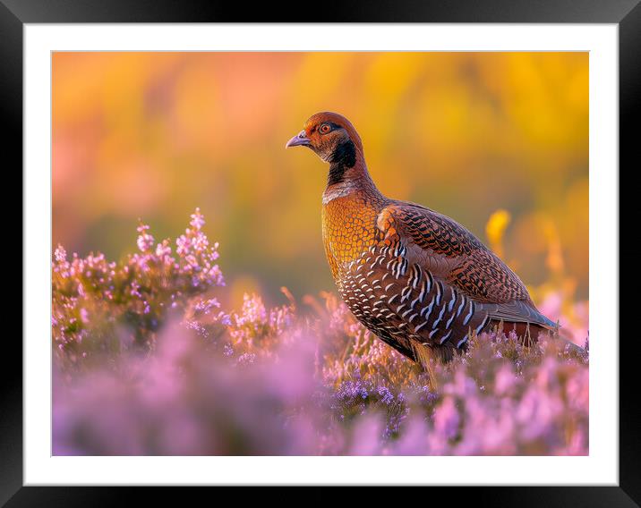 Red Grouse Framed Mounted Print by T2 
