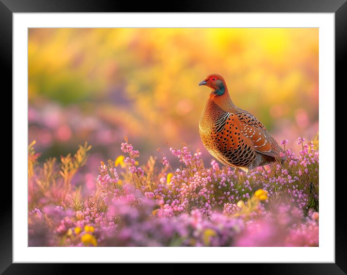 Red Grouse Framed Mounted Print by T2 