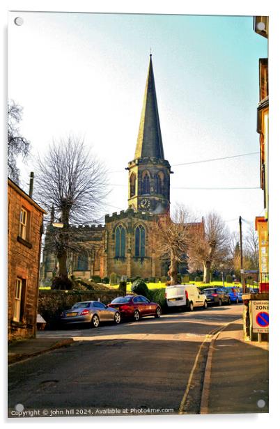 All Saints church, Bakewell, Derbyshire. Acrylic by john hill