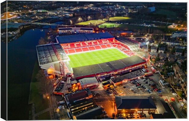 The City Ground at Night Canvas Print by Apollo Aerial Photography