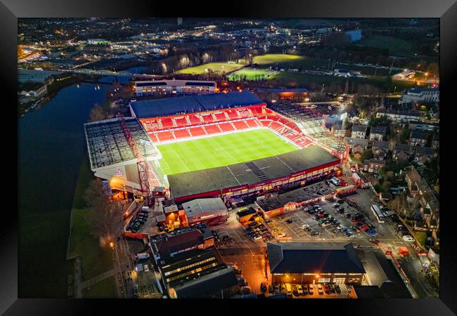The City Ground at Night Framed Print by Apollo Aerial Photography