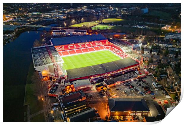 The City Ground at Night Print by Apollo Aerial Photography