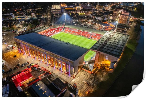 The City Ground Night Match Print by Apollo Aerial Photography