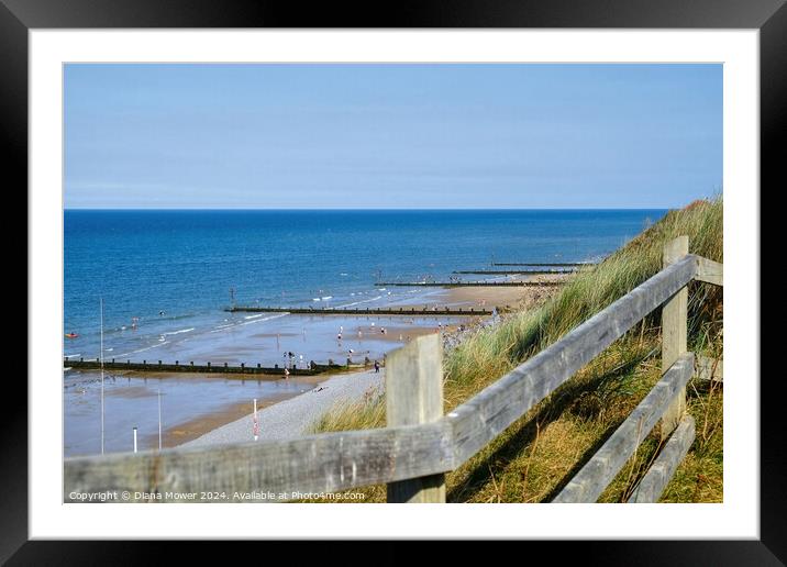 Sheringham above the Beach   Framed Mounted Print by Diana Mower