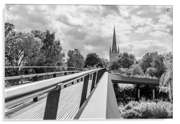 Jarrold Bridge leads to Norwich Cathedral Acrylic by Jason Wells