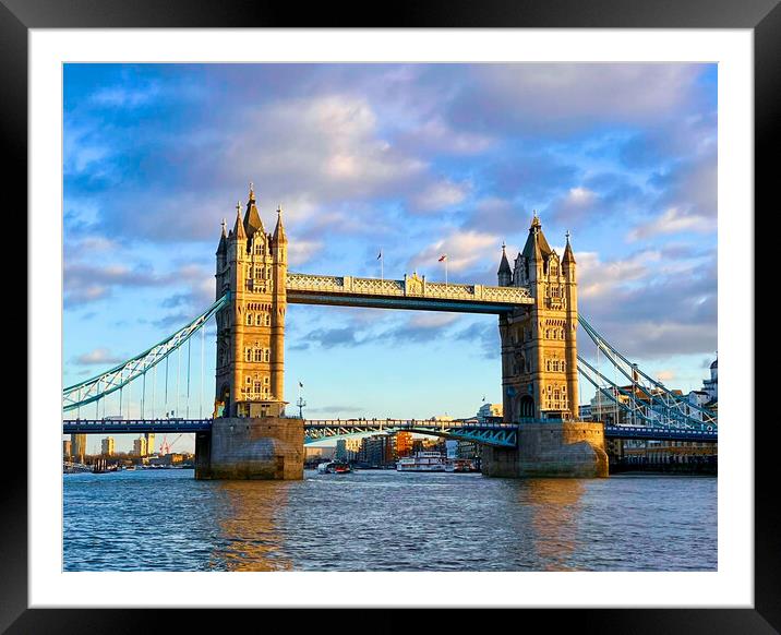 Tower Bridge London on a summers day Framed Mounted Print by Paula Tracy