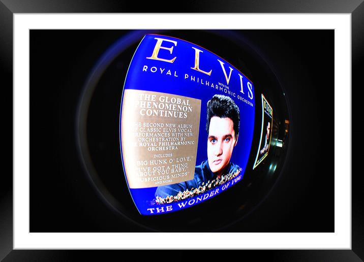Elvis Presley on Tour The Exhibition at The O2 Arena in London E Framed Mounted Print by Andy Evans Photos
