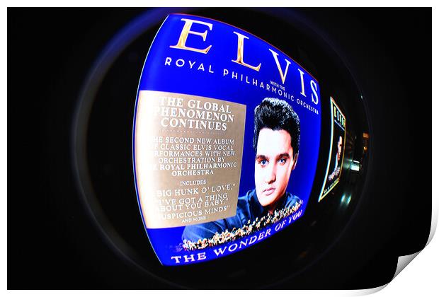 Elvis Presley on Tour The Exhibition at The O2 Arena in London E Print by Andy Evans Photos