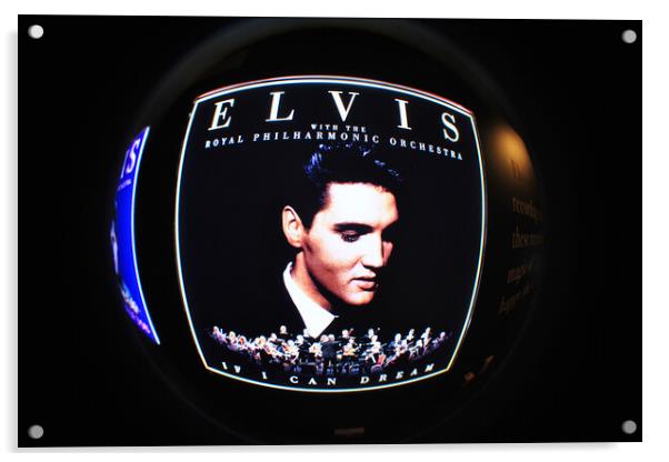 Elvis Presley on Tour The Exhibition at The O2 Arena in London E Acrylic by Andy Evans Photos