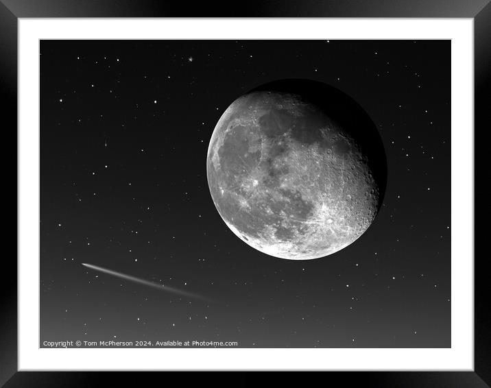 Moon and Comet Framed Mounted Print by Tom McPherson