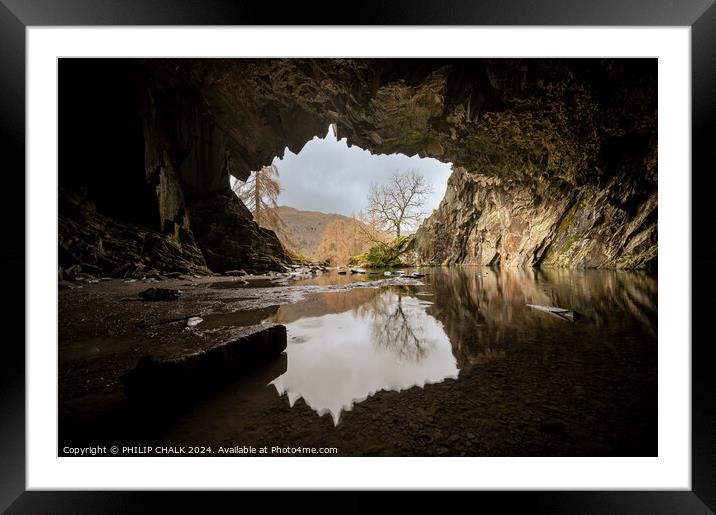 Rydal cave Grasmere 1037 Framed Mounted Print by PHILIP CHALK