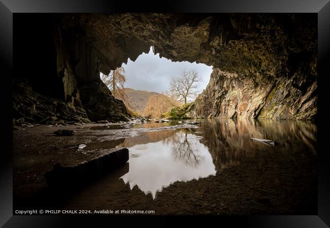 Rydal cave Grasmere 1037 Framed Print by PHILIP CHALK