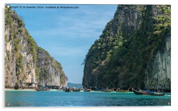 Pileh Bay, Phi Phi Island, Thailand Acrylic by Jo Sowden