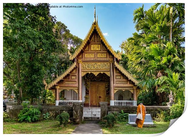 Wat Chiang Man, Chiang mai, Thailand Print by Jo Sowden