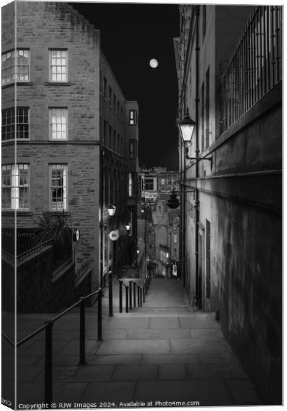 Edinburgh Black and White Canvas Print by RJW Images