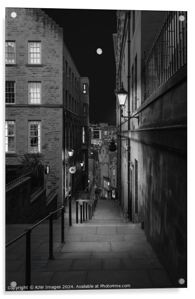 Edinburgh Black and White Acrylic by RJW Images