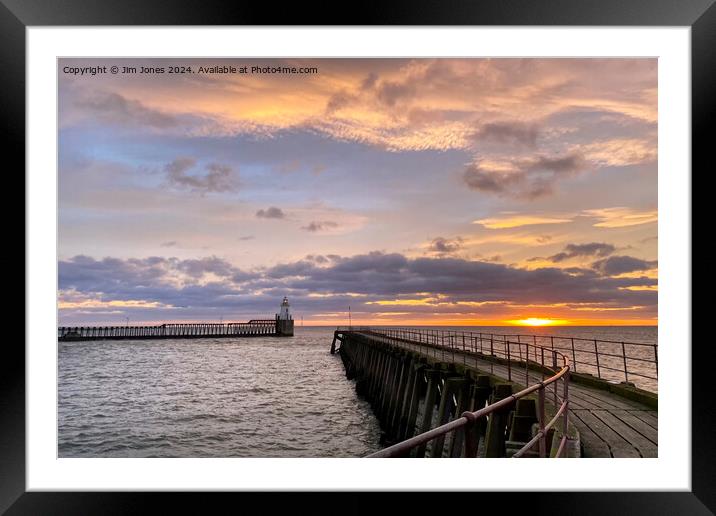 January sunrise at the mouth of the River Blyth -  Framed Mounted Print by Jim Jones