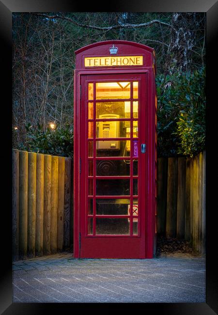 Red Phone Box Framed Print by Richard Downs