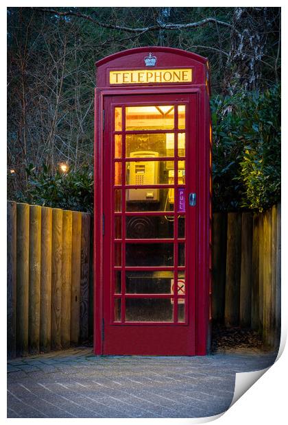 Red Phone Box Print by Richard Downs