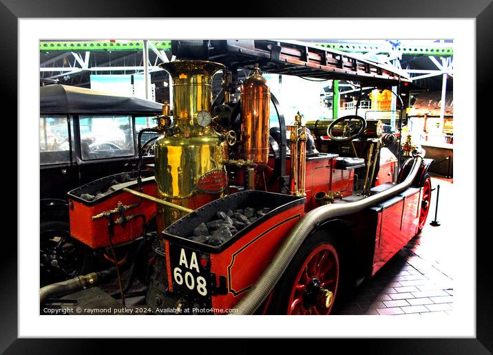 1907 Gobron Brillié Fire Engine Framed Mounted Print by Ray Putley