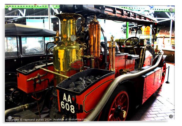 1907 Gobron Brillié Fire Engine Acrylic by Ray Putley