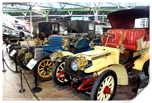 Cars at Beaulieu motor museum Print by Ray Putley
