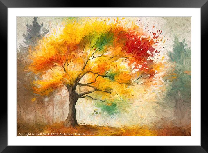 Autumn scene - GIA2401-0140-OIL Framed Mounted Print by Jordi Carrio