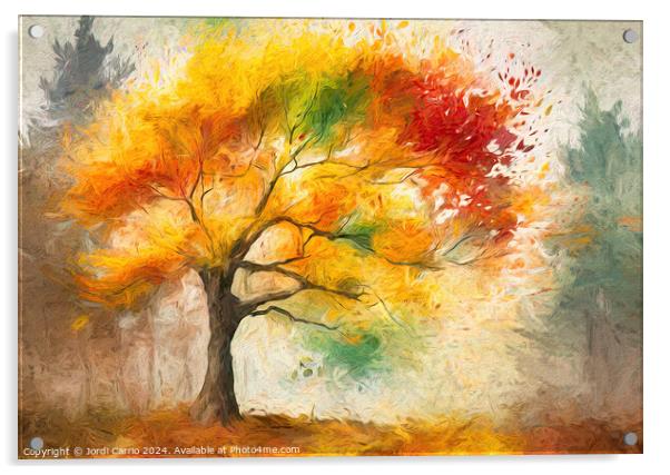 Autumn scene - GIA2401-0140-OIL Acrylic by Jordi Carrio