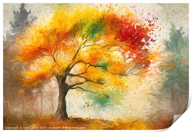 Autumn scene - GIA2401-0140-OIL Print by Jordi Carrio