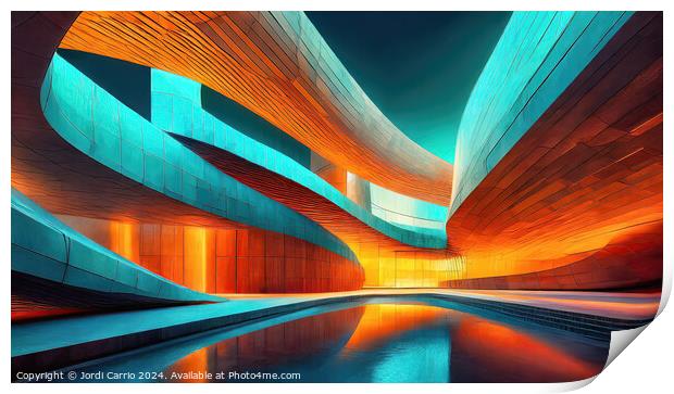 Architectural Dawn - GIA2401-0147-ILU Print by Jordi Carrio