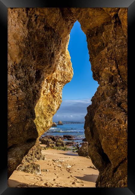 Nature Window To Ocean In Algarve, Portugal Framed Print by Artur Bogacki