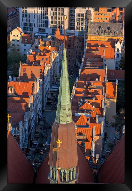 View Above Mariacka Street In Gdańsk Framed Print by Artur Bogacki