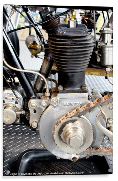 1912 Norton BS Engine. Acrylic by Ray Putley