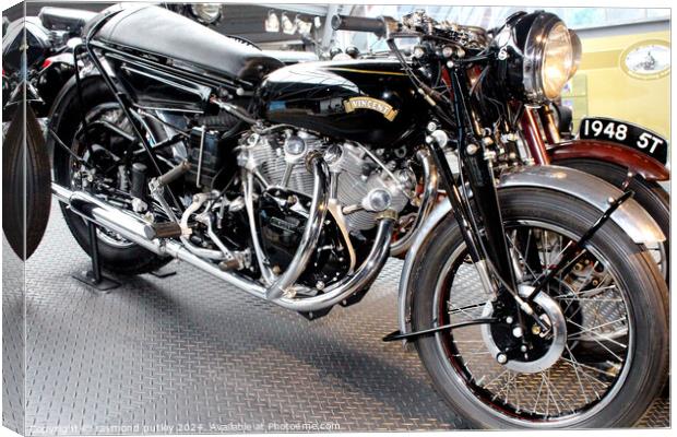 1955 Vincent Black Shadow Series D. Canvas Print by Ray Putley