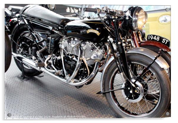 1955 Vincent Black Shadow Series D. Acrylic by Ray Putley