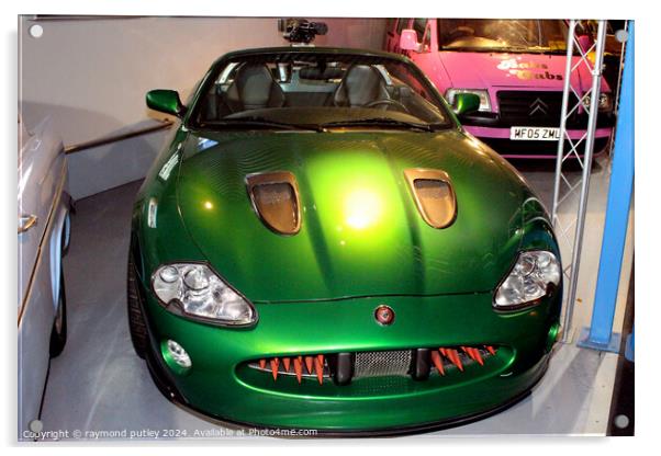 2002 Jaguar XKR Convertible James Bond Car Acrylic by Ray Putley