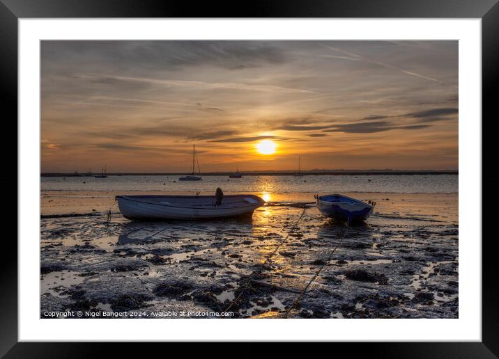 Low Tide Sunset Framed Mounted Print by Nigel Bangert
