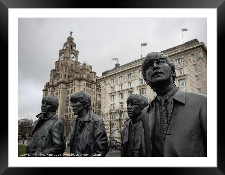 The Beatles Statue, Liverpool Framed Mounted Print by Philip King