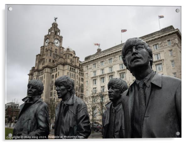 The Beatles Statue, Liverpool Acrylic by Philip King