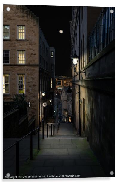 Edinburgh Warriston's Close Acrylic by RJW Images