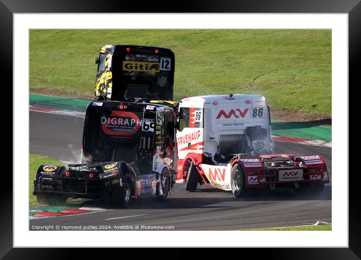 British Truck Racing. Framed Mounted Print by Ray Putley