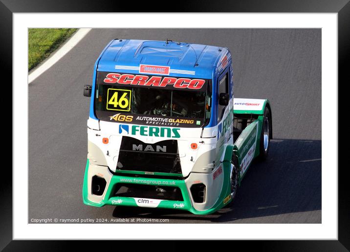 British Truck Racing. Framed Mounted Print by Ray Putley