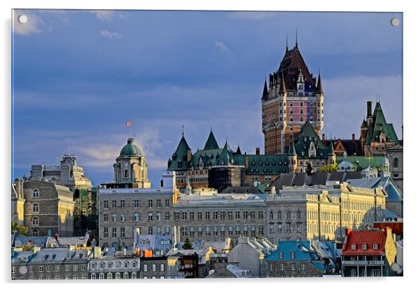 Quebec Evening Cityscape  Acrylic by Martyn Arnold