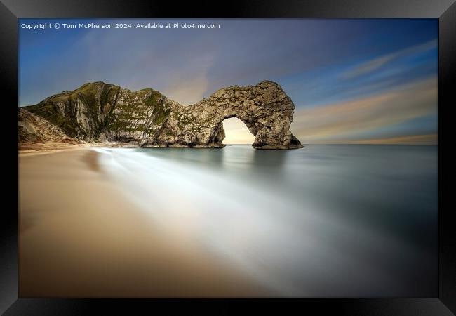 The Durdle Door rock Framed Print by Tom McPherson